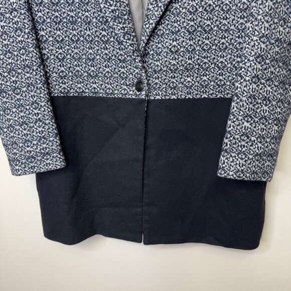 Nicole Bridger Ethically Made Tweed Wool Hemp Blend Color Block Blazer Coat Sz 4 - Picture 6 of 14